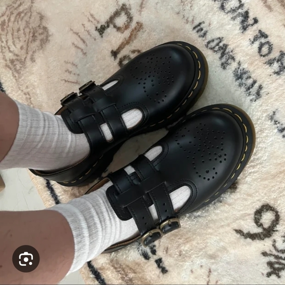 Dr Martens Black Kids Shoes with Buckle Straps